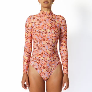 Lore of the sea Long sleeves Surfsuit women surfing Coral print