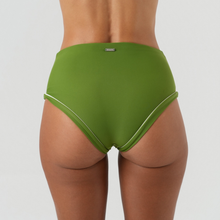 green high-waist bikini bottoms