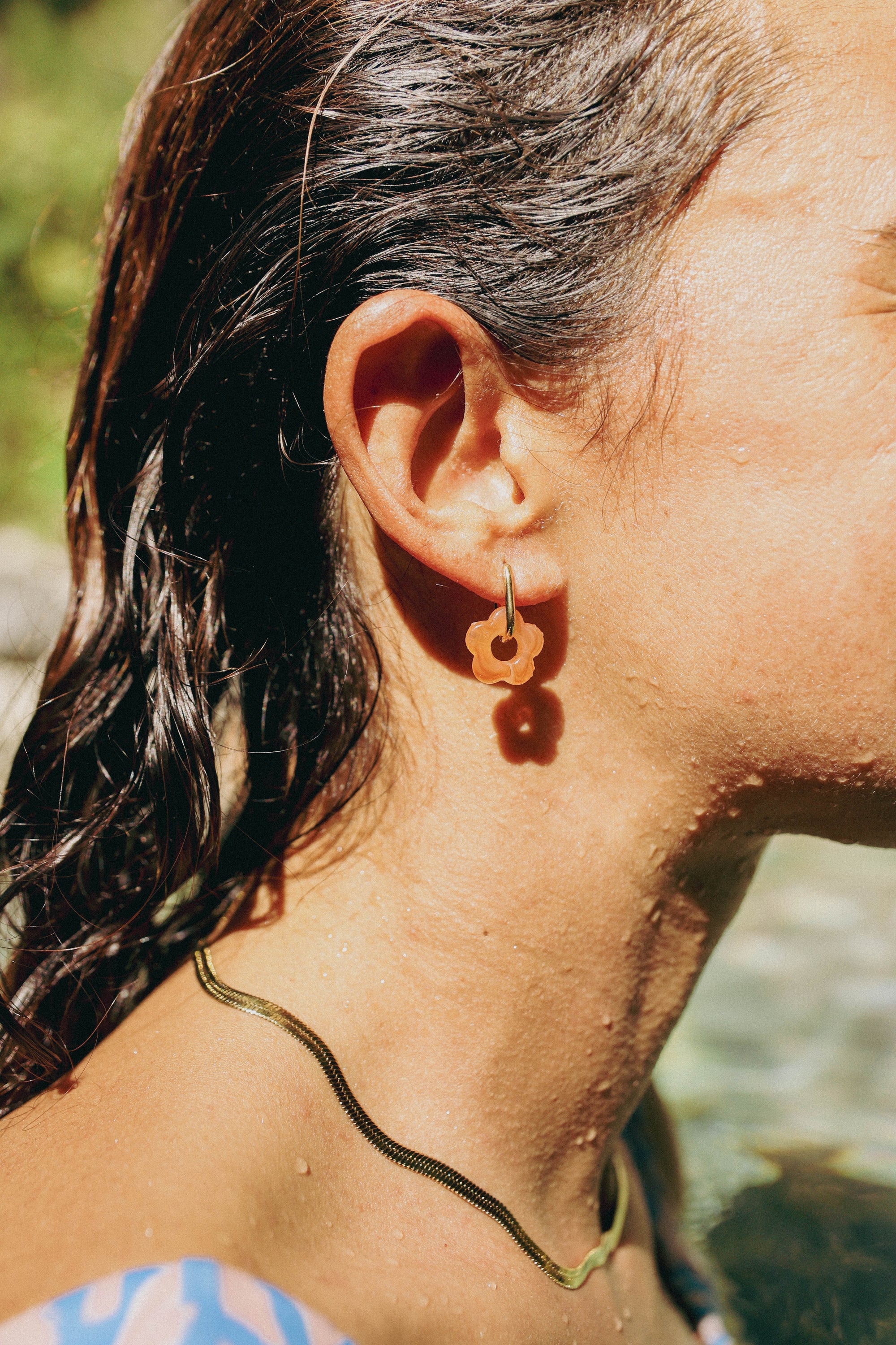 MARGARITA 18K GOLD SURF EARRINGS - Peach