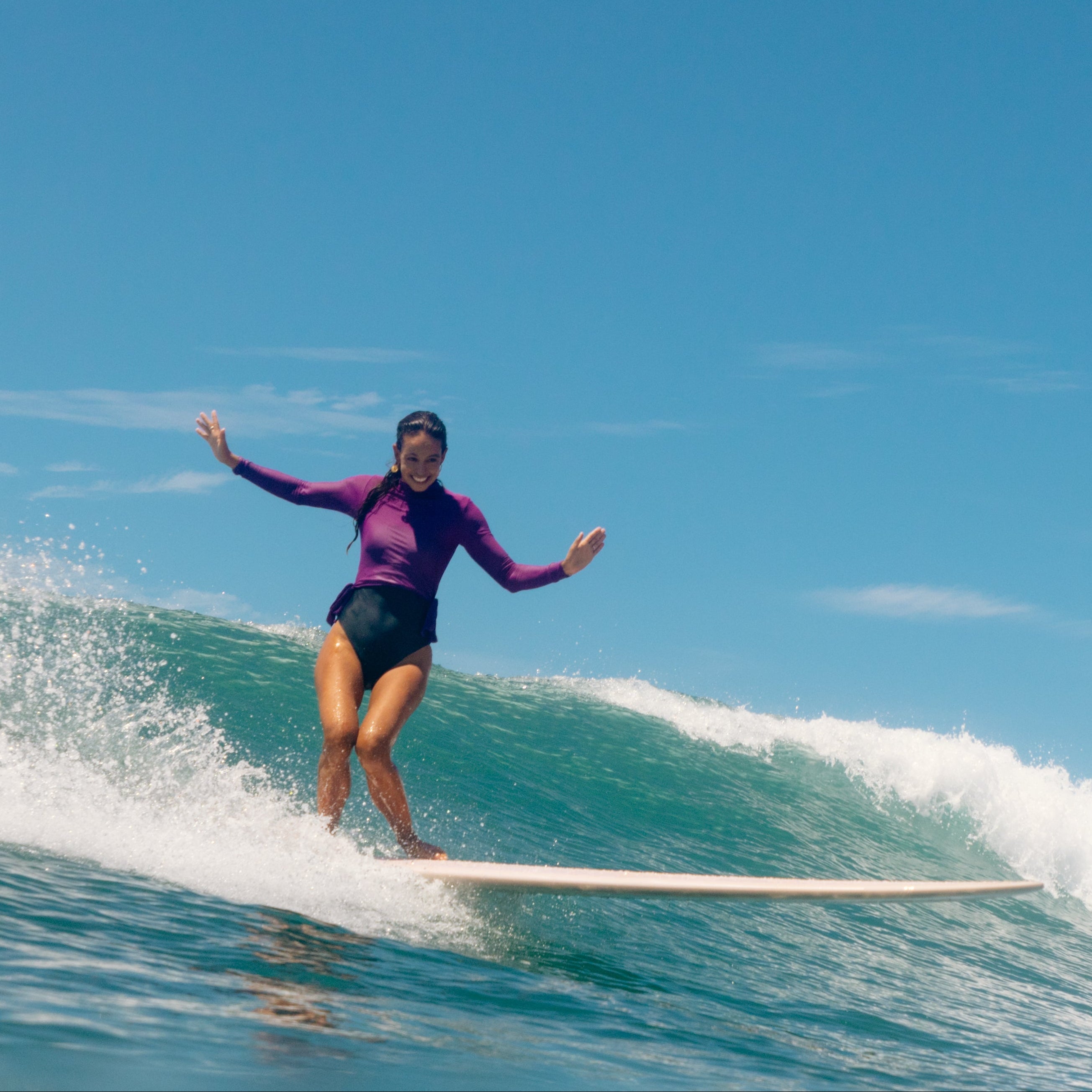 Surf rashguard for women purple Lore of the sea

