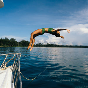 green surf bikini for surfing lore of the sea