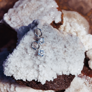 hibiscus flower surf earrings silver