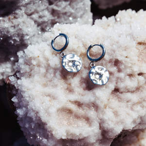 Lore of the Sea surf jewellery silver earrings drift coin style