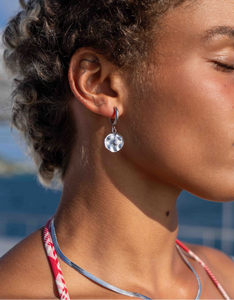 drift coin earrings waterproof silver