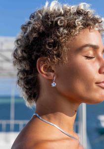 hibiscus silver surf earrings and silver snake chain lore of the sea