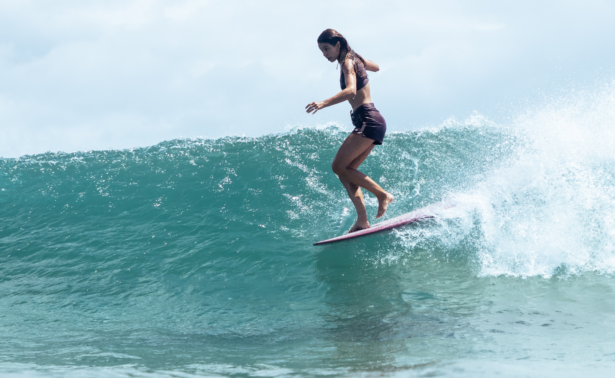 women recycled board shorts for surfing