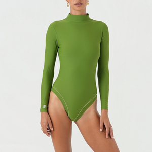 Green swimsuit with long sleeves 