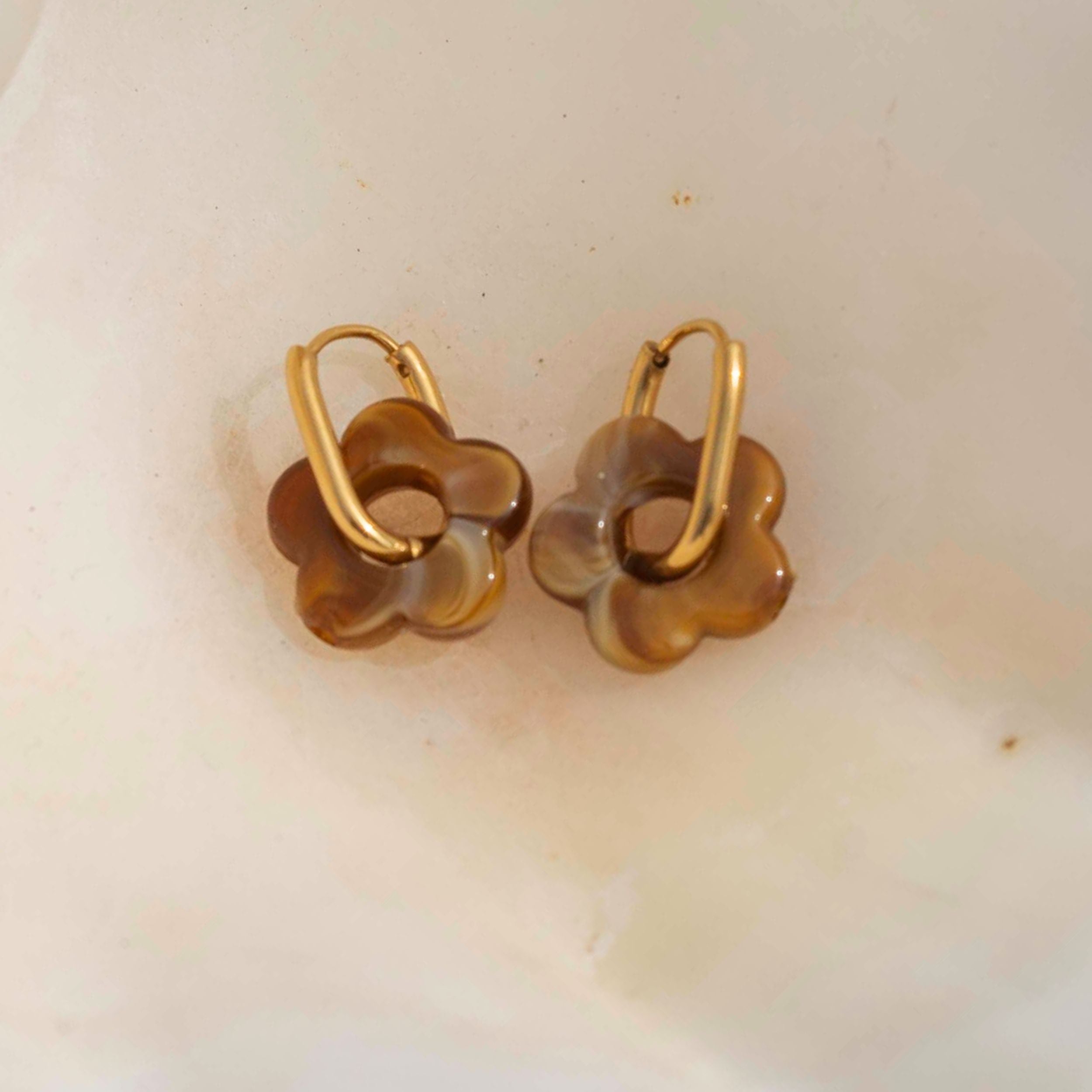 MARGARITA 18K GOLD SURF EARRINGS - Chocolate