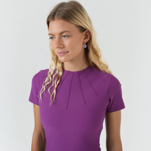 purple crop top short sleeves