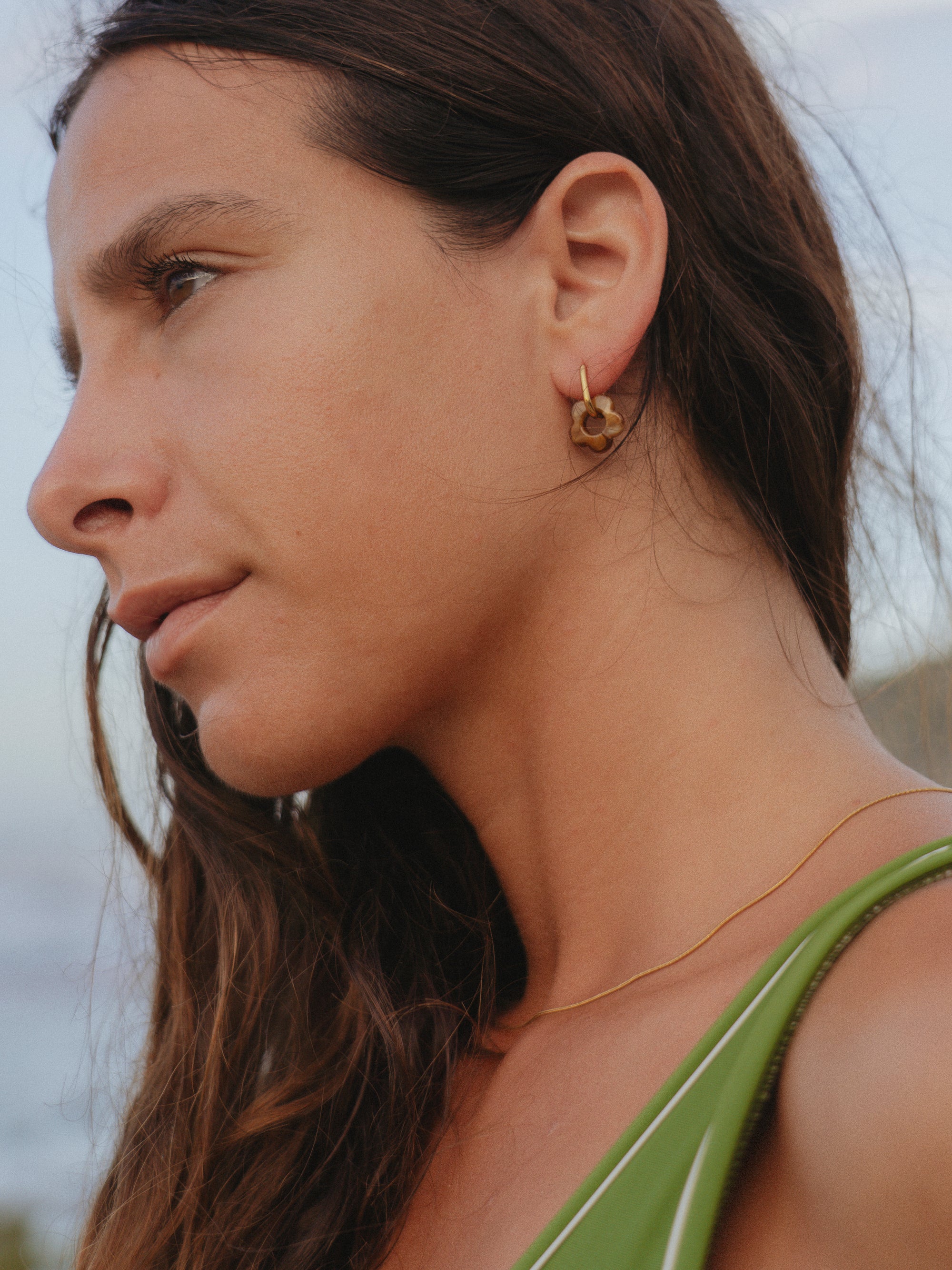 MARGARITA 18K GOLD SURF EARRINGS - Chocolate