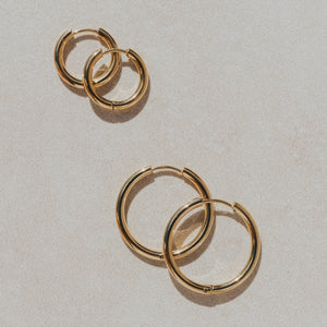 lore of the sea 18k gold waterproof hoops jewellery