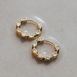 wavey surf earrings lore of the Sea waterproof jewellery gold