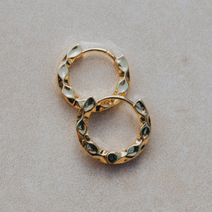 wavey surf earrings lore of the Sea waterproof jewellery gold