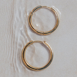 surf earrings gold 18k waterproof hoops