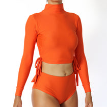orange surf crop top swimwear  Lore of the sea