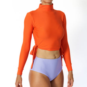 BIARRITZ BOTTOMS LAVENDA matched with the PAPAYA top