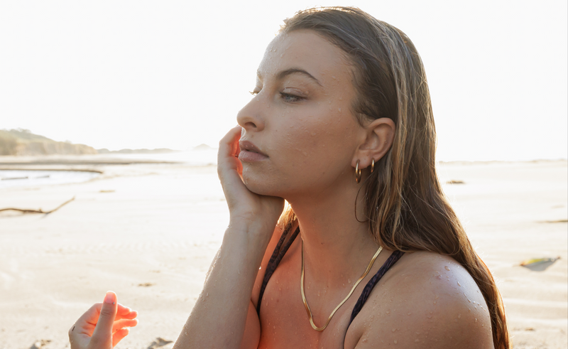 Surf jewellery waterproof earrings and necklace
