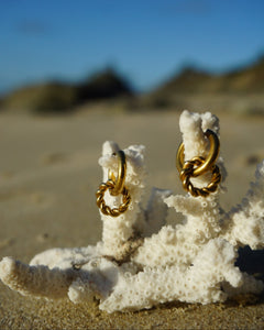 gold surf earrings jewlery lore of the sea