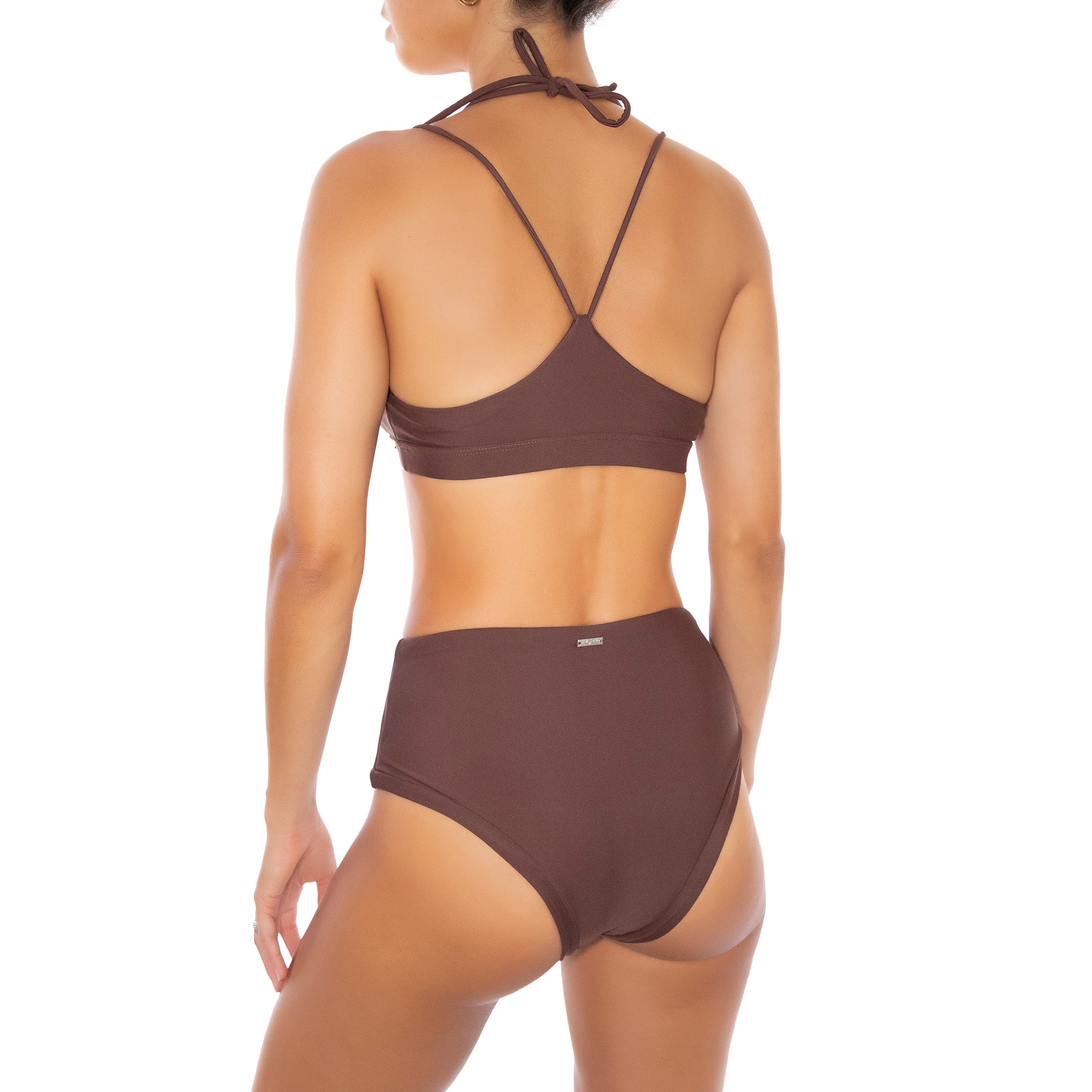 high waist brown bikini set for women surfer lore of the sea 