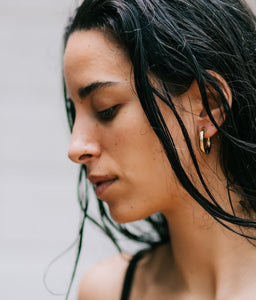 surf earrings gold plated huggies