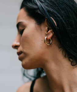 gold surf earrings 18k hoops