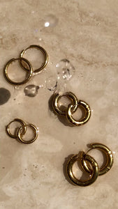 Waterproof gold surf earrings by lore of the sea