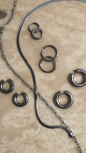 Waterproof surf jewellery silver earrings and necklace