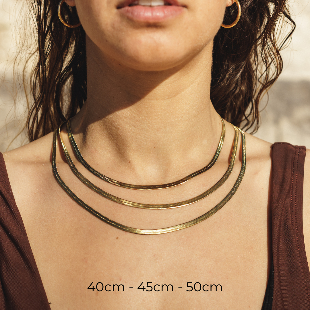 SNAKE CHAIN NECKLACE - 18K GOLD