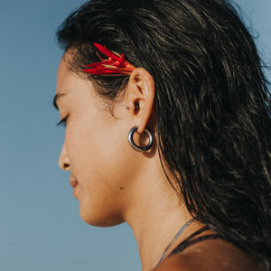 waterproof surf jewellery silver earrings 16mm thick hoops