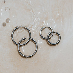 Silver surf earrings Lore of the Sea 12mm and 20mm