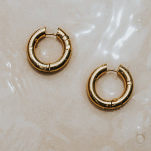 Surf earrings hoops 18k gold huggies Lore of the Sea