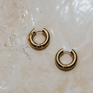 12mm thick surf earrings 18k gold by lore of the sea
