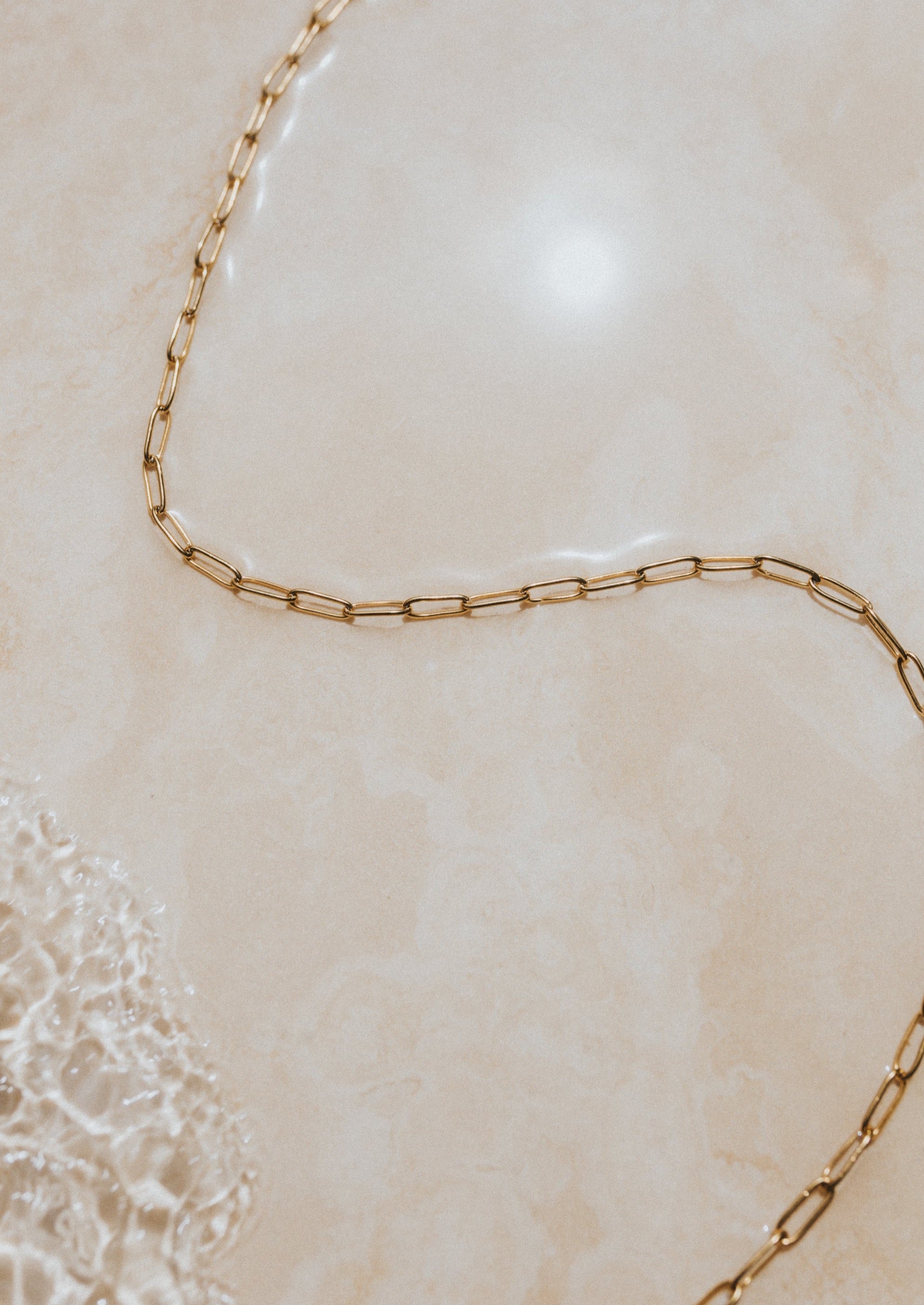 18K gold Link chain waterproof by lore of the sea surf jewelry