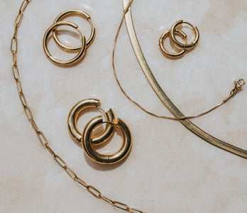 18k gold jewellery necklace ans earrings water resistant