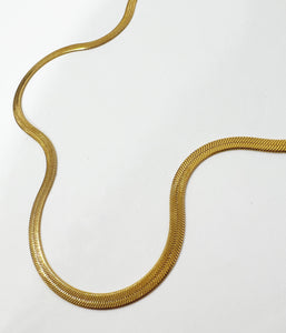 flat necklace chain gold plated waterproof lore of the sea